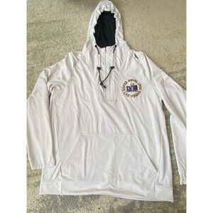 UNRL Super Bowl LVIII White Crossover 1/4 Zip Hoodie Men Size L Performance